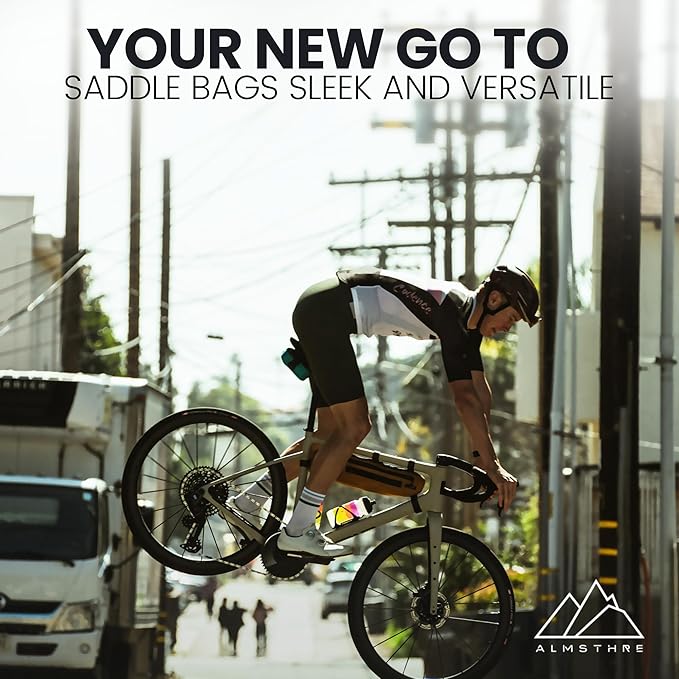 Signature Bike Saddle Bag – Aqua | 0.5L Bike Seat Bag (3" x 5.25" x 2") | Water-Resistant Ripstop, Waterproof Zipper, Internal Pocket | Durable Under Seat Storage