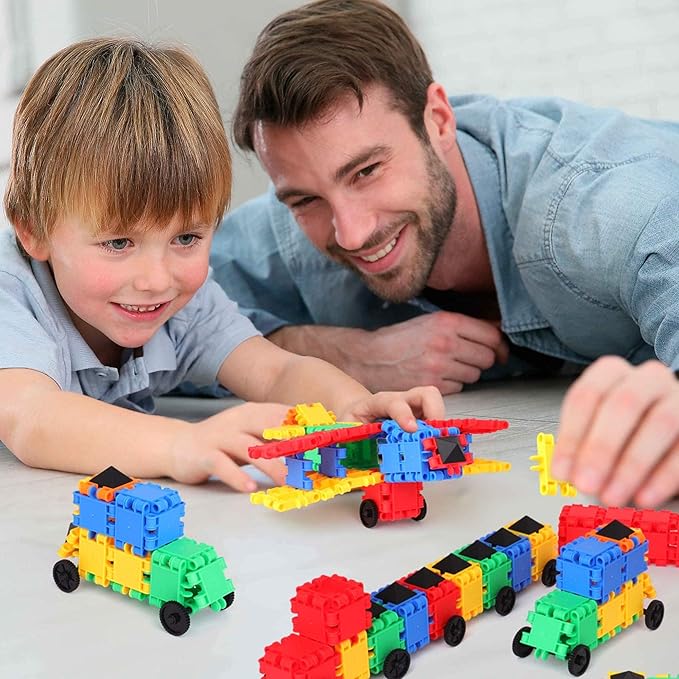 Snapid Building Bricks 400 Pcs Connecting Toy - Strong Durable Colorful Block Set w Storage, Interlinking Construction Blocks for Kids - STEM Development, Creativity and Educational Children Toys, 4+