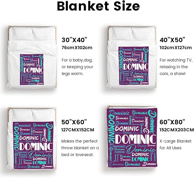 Dr.TOUGH Personalized Name Blanket Personalized Blanket for Adult Kids Flannel Customized Personalized Blankets and Throws