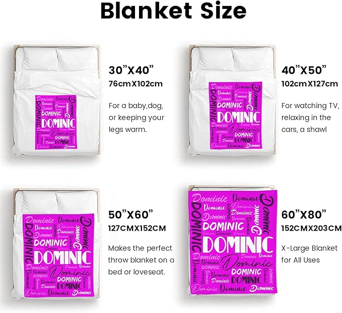 Dr.TOUGH Personalized Name Blanket Personalized Blanket for Adult Kids Flannel Customized Personalized Blankets and Throws