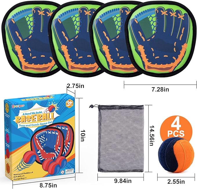 Toss and Catch Ball Game Kids Toys for 3 4 5 6 7 8 Year Old Boys Girls Birthday Gift, Outdoor Games Camping Yard Play Outside Beach Pool Toys for Kids Ages 4-8 8-12 Toddler Baseball Glove