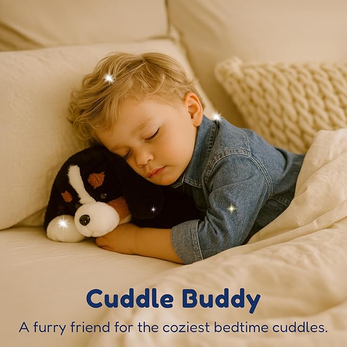 PixieCrush Dog Stuffed Animals - Bernese Mommy with 4 Puppies in Her Tummy - Huggable and Fluffy Dog Plushies for Imaginative Play - Plush Toys Suitable for Kids 3 Years Old and Above - 5" x 10" x 8"