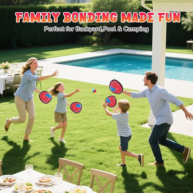 JoyCat Toss and Catch Ball Game Set,Kids Toddler Baseball Glove,Beach Yard Games,Sports&Outdoor Kids Toys,Birthday for 3 4 5 6 7 8 9 10+Year Old Boys Girls