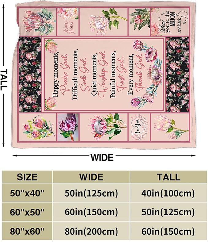 Christian Religious Prayer Blanket Ultra Soft Cozy Spiritual Bible Verse Throw Blanket Fleece Fuzzy Plush Bedding Christian Gifts for Women Girls Kids Adults 80"x60"