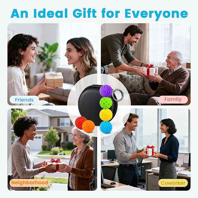 LovesTown 6PCS Silicone Magnetic Fidget Balls, Quiet Fidget Toys Stress Balls for Adults Teens Office School Birthday Gift (Colorful)