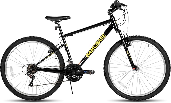 HILAND 26 27 Inch Mountain Bike, Mens Womens MTB with 18 Speeds, High-Tensile Steel Frame, V Brake, Hardtail Bicycle for Adults