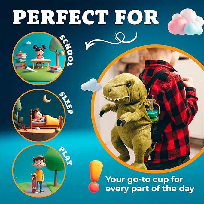 Brainy Smurf Cup, Water Bottle, Tumbler with Lid and Straw, Travel Sippy Cup for Water or Milk, Cups with Lids BPA Free Plastic, 12 oz