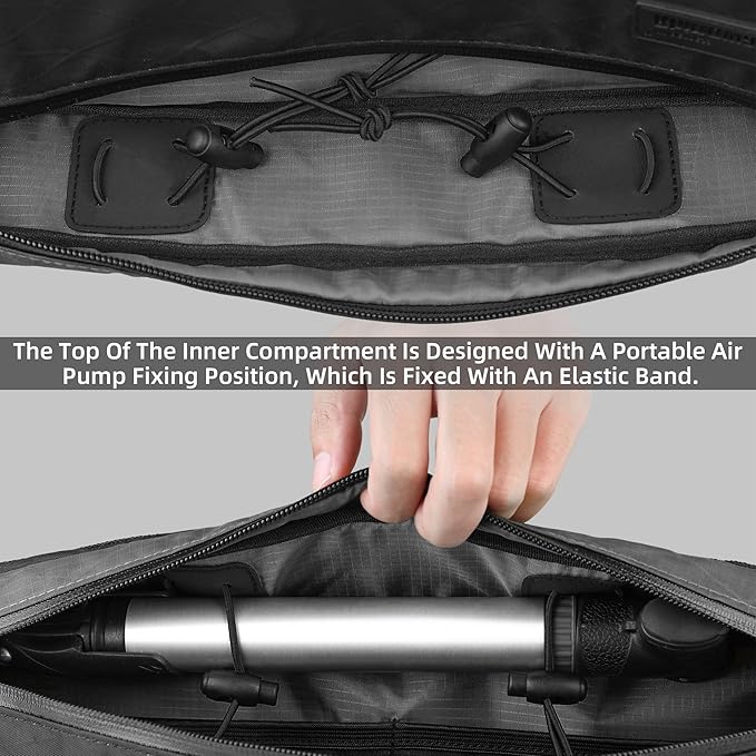 Rhinowalk Bicycle Front Frame Bag Waterproof Bicycle Bag 1.7L Cycling Accessories Nylon Pack Pouch for MTB Road Bike Cycling Commuting and Outdoor Adventures