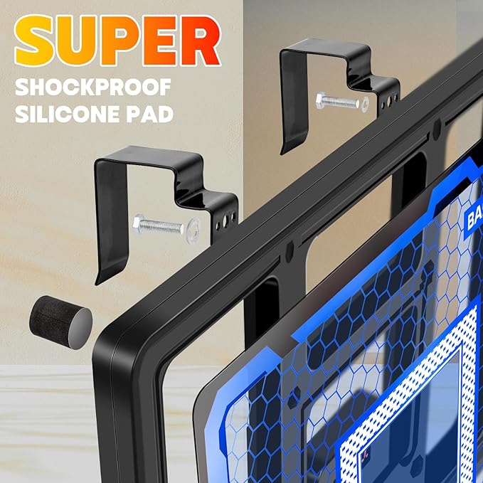 Indoor Basketball Hoop Toy for Kids - Mini Basketball Hoops with Scoreboard&4 Balls, Anti-Impact Backboard&Music Lights, Indoor Outdoor Basketball Sports Toys for Kids 4-8 8-12