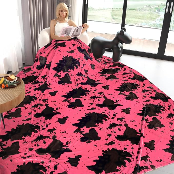 Pink Fleece Blanket King Size Lightweight Fuzzy Soft Bed Blanket 90x90inch Hot Pink Women Decorative for Bedroom All Seasons