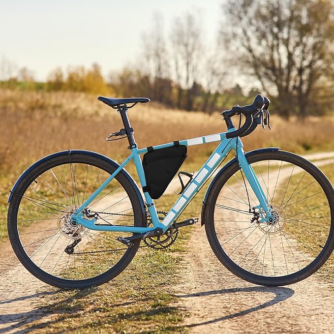 2 Pcs Triangle Bike Bag, Bike Frame Small Storage Bag, Pouches For Adult Cycling For Road And Mountain Bikes Accessories Pack For Phone, Wallet, Keys (With Reflective Stickers* 20)