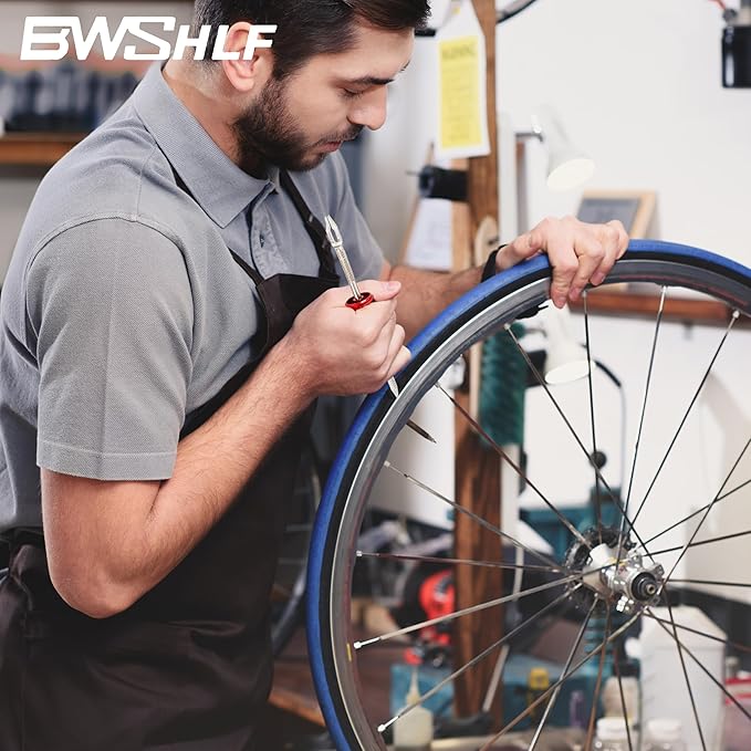 BWSHLF Tubeless Bike Tire Repair Kit for MTB and Road Bicycle Tires, Puncture Kit Include Bacon Strips Embedding Tool Red