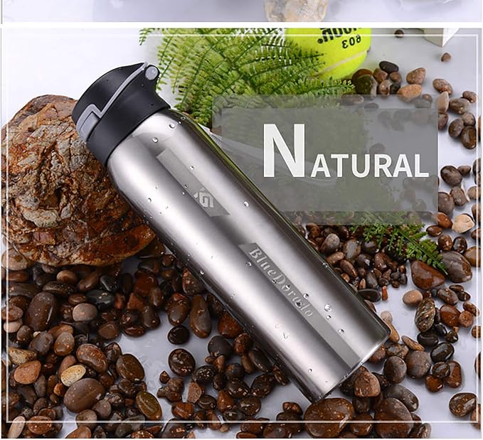 Stainless Steel Cycling Mug, Insulated Bike Water Bottle with Straw Lid & Flex Cap, BPA-Free, 18 Oz