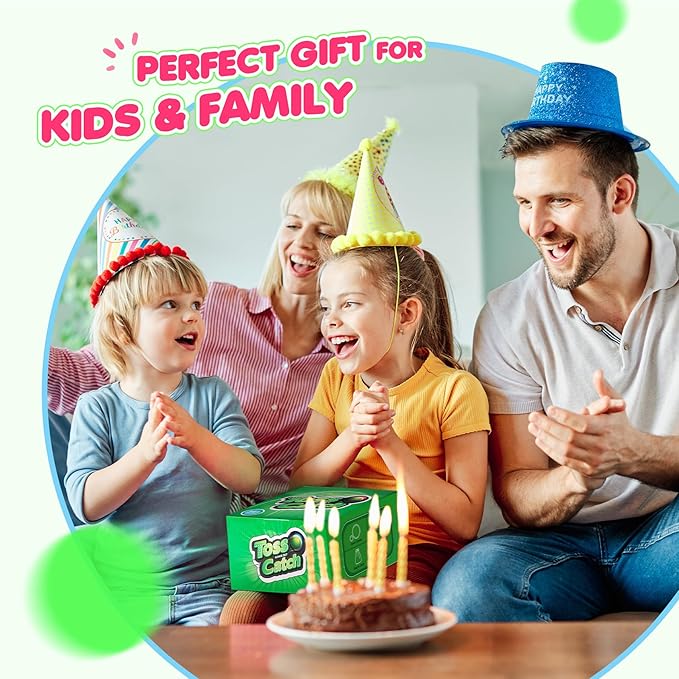 Toss and Catch Ball Set for Toddlers Kids Adults - 4 Pack - Beach Toys Pool Toys Outdoor Yard Games for Family- Sturdy & Water-Resistant - Classic Gift for Boys Girls 3 4 5 6 7 8 9 10 11 12+ Years Old