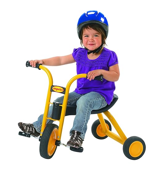MYRIDER Toddler Trike, Kids Tricycle for Preschool, Daycare, Playground Kids Tricycles, Rubber Tires, Yellow/Black, 9" Mini