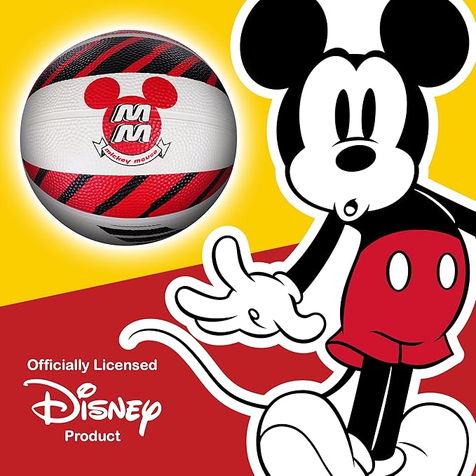 Disney Mickey Mouse Basketball Size 6, Indoor and Outdoor Game Youth Sports Ball for Boys and Girls