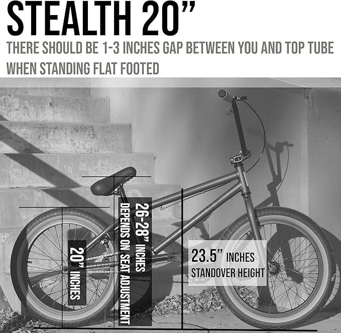Stealth Freestyle Bike for Youth & Adults, Durable Steel Frame, Available in 16", 18", and 20" Sizes
