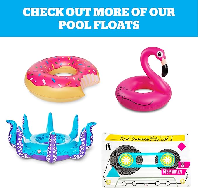 BigMouth Inc. Giant Duck Pool Float, Over 4' Wide, Inflatable Floatie Tube, Blow Up Swim Ring, Outdoor Summer Pool Party Water Toy