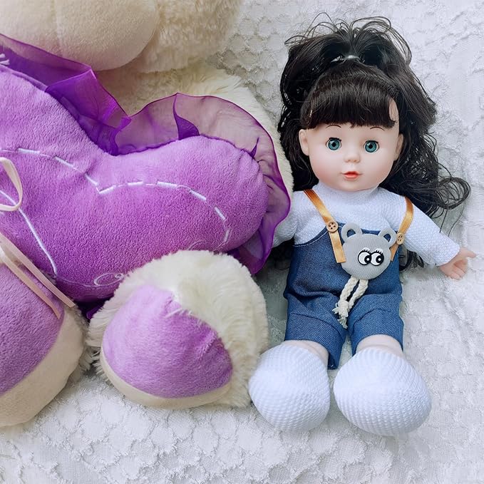 13 Inch Soft Baby Dolls,Realistic Baby Doll with Hair and Blinking Open/Closed Eyes,Silicone Baby Dolls for 2 3 4 5+ Years Girl,Real Life Dolls for Girls