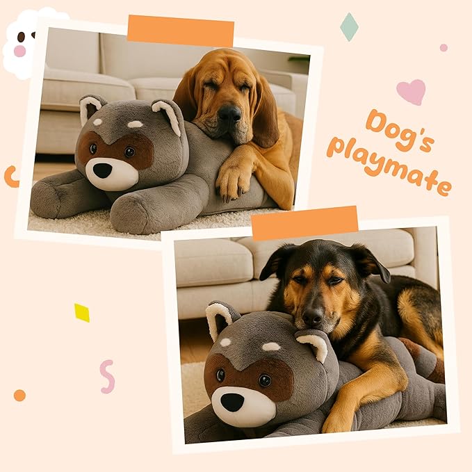 31.5" Large Raccoon Stuffed Animal, Giant Soft Plush Fluffy Raccoon Toy Birthday Holiday Party Gifts for Kids Girls Boys