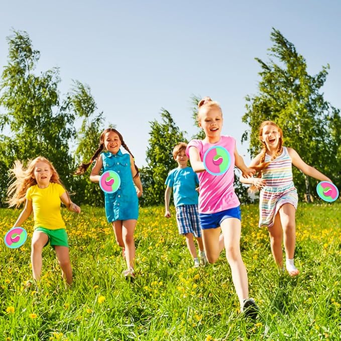 Toss and Catch Ball Set Outdoor Indoor Beach Games Kids Toys with 4 Paddles 4 Balls 1 Storage Bag Playground Balls for Kids