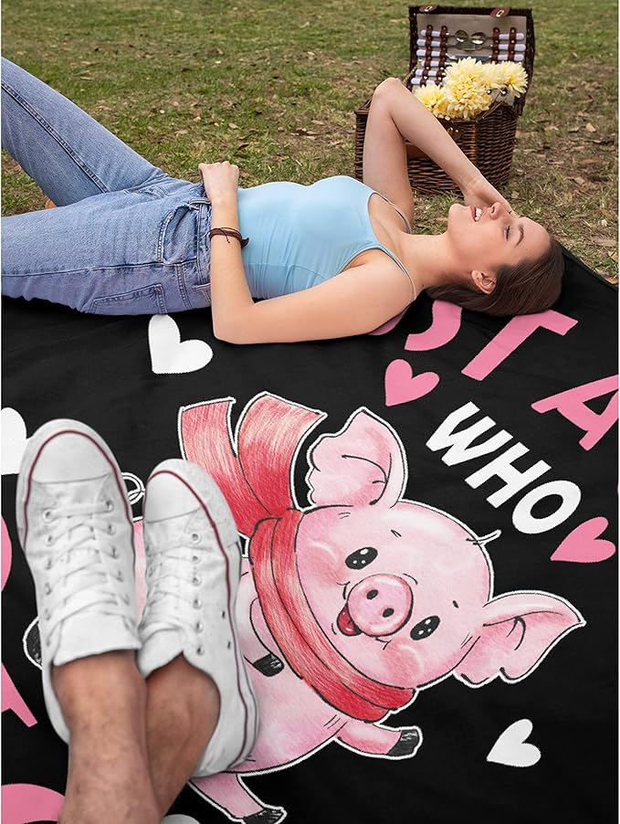 Just Girl Loves Pigs Blanket Soft Blankets and Throws Flannel Cozy Lightweight Quilt Gift Perfect for Bed Sofa Couch-80 x60 Large for Adult