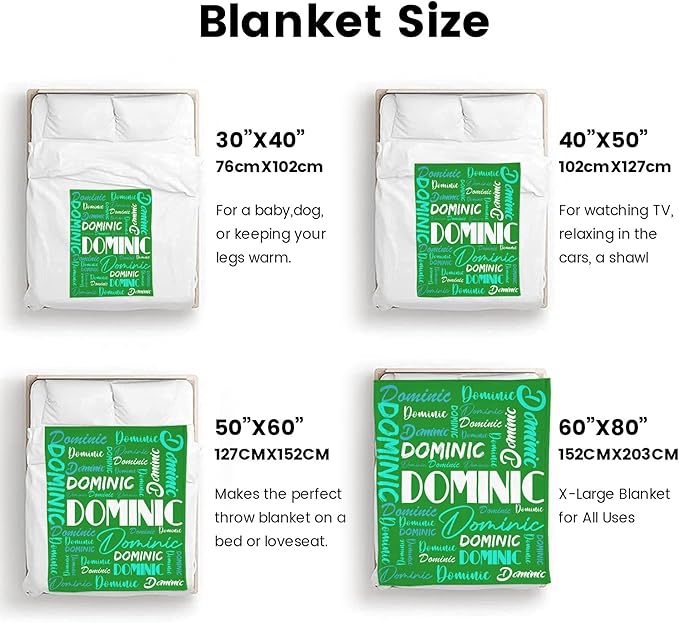Dr.TOUGH Personalized Name Blanket Personalized Blanket for Adult Kids Flannel Customized Personalized Blankets and Throws