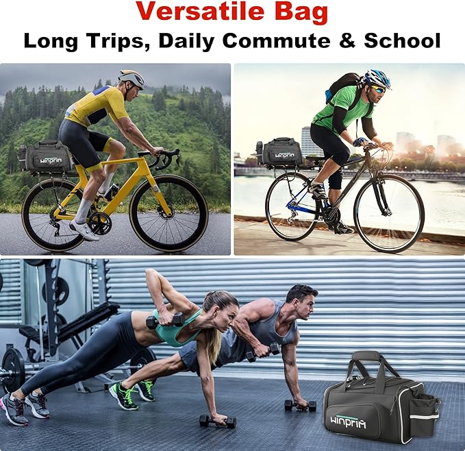 Bike Bags for Bicycle Rack Bag,18-20L Pannier Trunk Pannier with Rain Cover,Water Resistant Ebike Saddle Bag for Rear Rack handlebar Shoulder Bag for Commuter Travel Outdoor Cycling,1680D