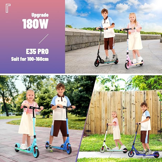 Caroma Electric Scooter for Kids Ages 6-14, 250W/180W/150W Motor & 15 Mph, 85 Mins Ride Time, Adjustable Height & Speed, LED Display, Kids Electric Scooter, Best Gifts for Boys & Girls