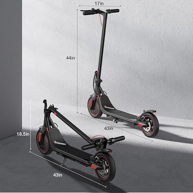 iScooter Electric Scooter for Adults, 23/18/12 Miles Long Range,22/19/18 Mph Top Speed, Commuting Electric Scooter with Cruise Control, Double Braking Systems Escooter for Adults and Teens