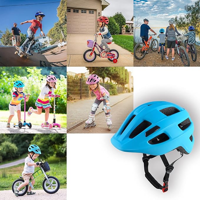 Kids Bike Helmet for Ages 1-8 Years, Adjustable Toddler Boys and Girls Helmets, Lightweight Child Infant Bicycle Cycling Scooter Sports Helmet 48-54cm