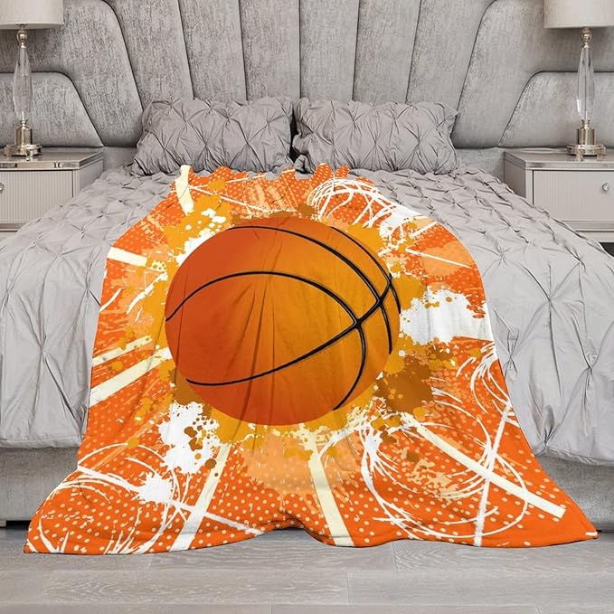 Basketball Blanket for Girls, Basketball Gifts for Girls, Sport Throw Blankets for Team Daughter & Her, Kids Throws for Couch Bed Home Decor (50x60 Inch)
