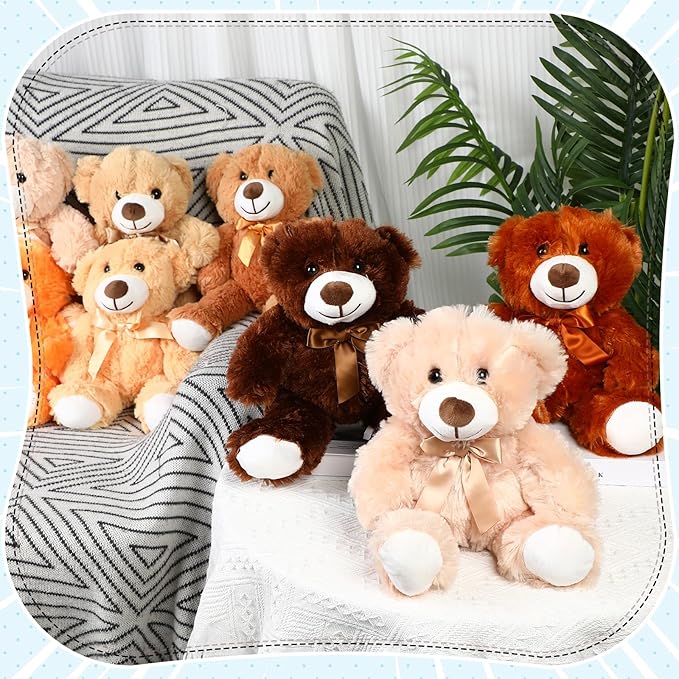 Liliful 24 Pcs 14 Inch Bear Stuffed Animals Plush Toys Bulks Soft Plush Gift for Boys Girls Birthday Baby Shower Favor Wedding Festival Party Decor (8 Colors)