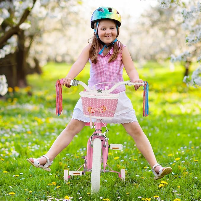 XJD Girls Bike for Toddlers and Kids Ages 2-12 Years Old,12 14 16 Inch Kids Bike with Training Wheels & Basket