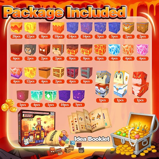 Rurvale 200Pcs Magnetic Blocks Building Toys for Toddler 3 4 5 6 7 8 Year Old Boy Girl Magnet Cubes Birthday Gift for Kids 4-8, 8-12 STEM Educational Leanrning Stacking Toy