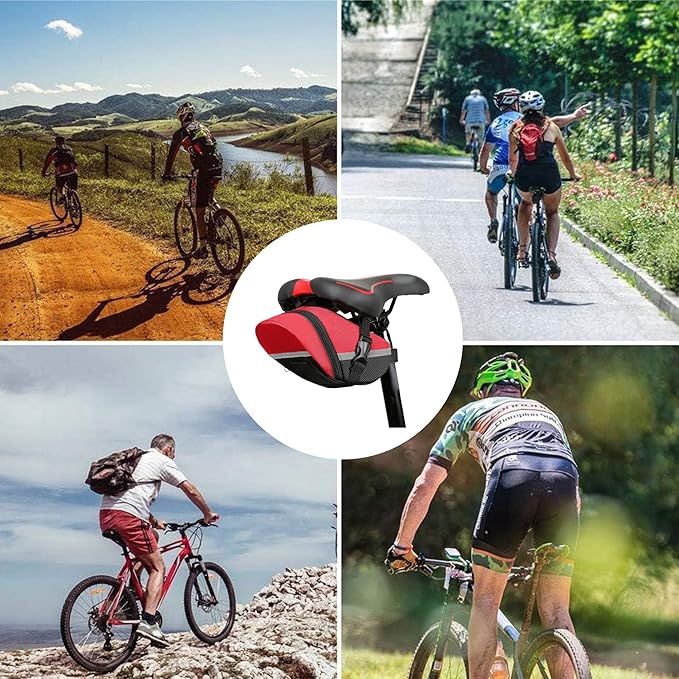 2 Pack Cycling Bag,Bicycle Saddle Bag,Mountain bike bag,Bike Seat Bag With reflective for a Safety ride Seat Bag, Bike Bag,bike bags for Mountain Road Bikes