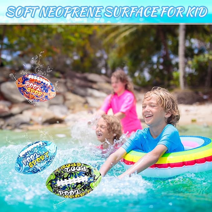 4 Pieces Swimming Pool Waterproof Football 9 Inch Summer Pool Toys Beach Outside Water Toys for Kids Teens Adults Water Swimming