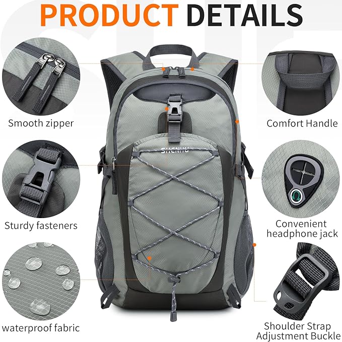 40L Hiking Backpack Lightweight Daypack Waterproof Travel Camping Backpack for Men Women Sport Packable