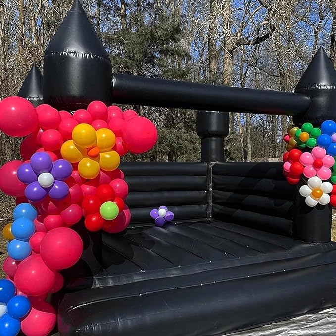 13x13ft Inflatable Halloween Bounce House for Adults & Kids - 100% PVC Commercial-Grade Black Bounce House, Spooky Halloween Theme for Backyard Parties, Halloween Events & Outdoor Gatherings