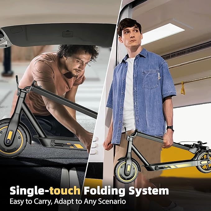 Electric Scooter Adults, 500/600W Motor, 28 MPH Top Speed,10" Vacuum Big Tires, Foldable E-Scooter with App Control & Disc Braking System for Smart APP Contro