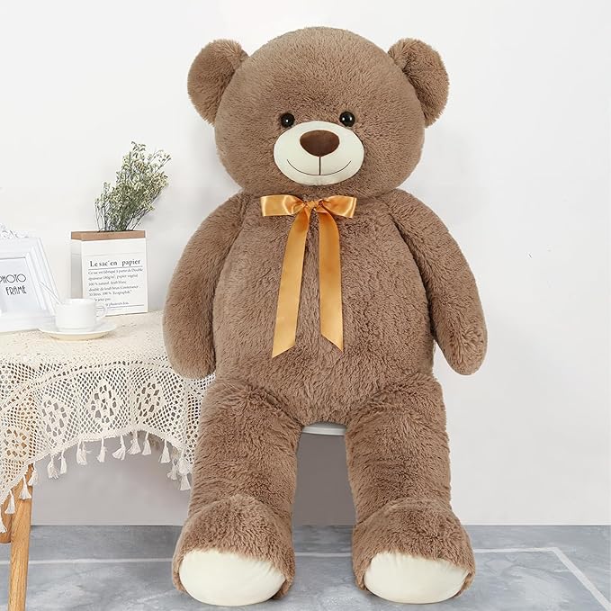 Tezituor 5ft Big Teddy Bear,Giant Brown Stuffed Animal 59 Inches,Life Size Teddy Bears for Girlfriend or Kids,Soft Bear for Valentines Day,Chrismas,Birthday Baby Shower