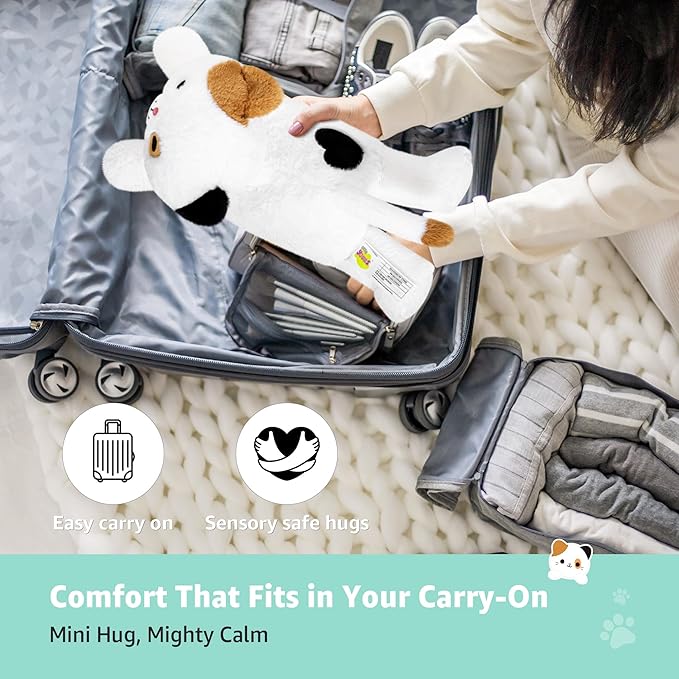 Onsoyours Original Heatable & Weighted Calico Cat Stuffed Animals, 15 inch Microwavable Kitten Plushie for Warmth & Stress Relief - Comfort Soft Plush Toys for Kids and Adults