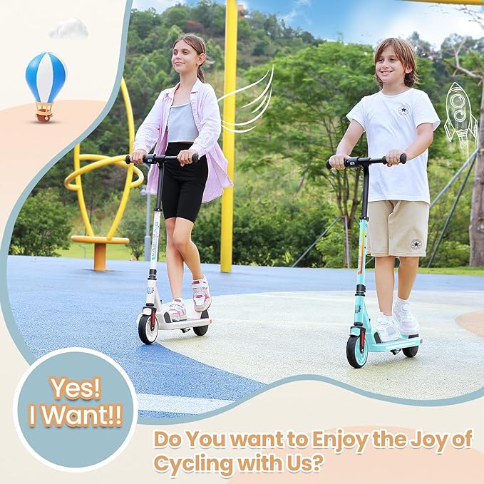 Caroma Electric Scooter for Kids Ages 6-14, 150W/180W Motor,10 MPH Max Speed & 7 Miles,Adjustable Height & Speed,Colorful Lights,LED Display,Foldable Kids Electric Scooter 132 Lbs Max Load