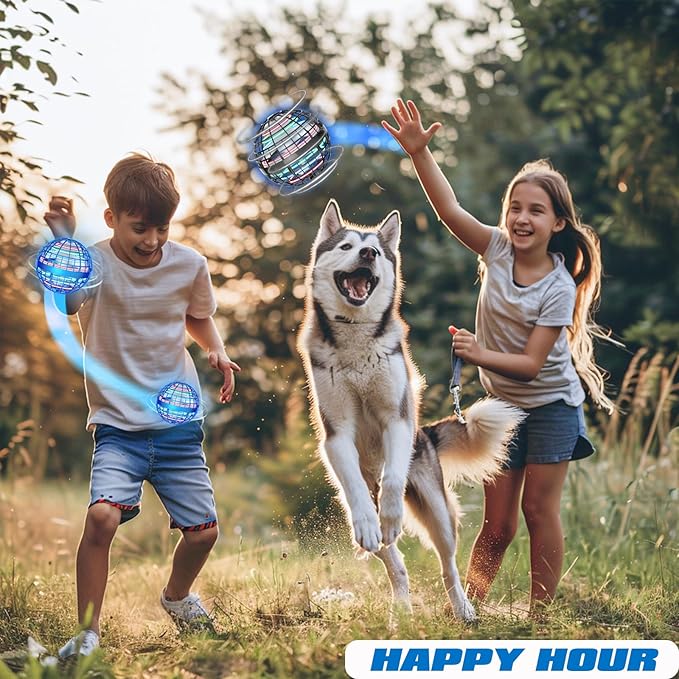 2025 Flying Orb Ball Toys for Boys, Galaxy Balls Boomerang Hover Hand Drone, Cosmic Fly Ball Orbit Floating Flying Spinner Mini Drone Balls Toy, for Kids Teens Boys Girls Gray