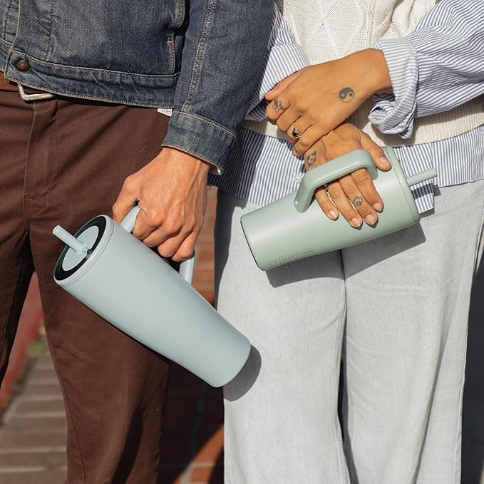 BrüMate Era 40 oz Tumbler with Handle and Straw | 100% Leakproof Insulated Water Bottle Tumbler with Lid and Flexible SoftSip Straw | Made of Stainless Steel | Cup Holder Friendly | 40oz (Mist)