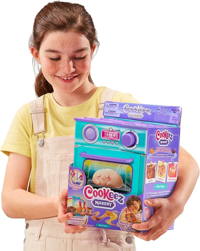 Cookeez Makery Baked Treatz Oven Playset – Interactive Bake & Reveal Toy Oven with Mystery Warm Scented Plush (Barky Bun, Ciacatta Bake, or Wheatney Bunny), Mixing Tools, Dough, & Accessories, 5+