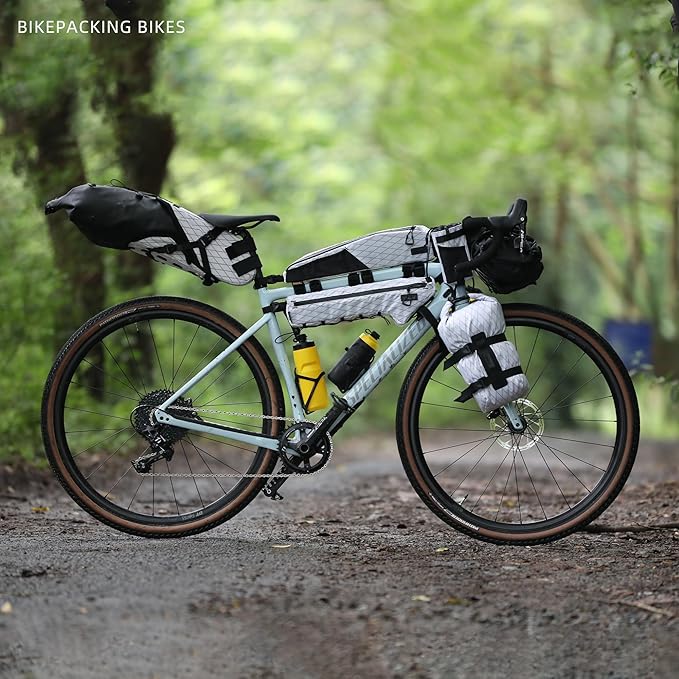 Bicycle Frame Bag Bike Triangle Bag Waterproof Bike Bag 1.7L with Dual Side Mesh Pockets for MTB Road Bike Cycling Commuting and Outdoor Adventures