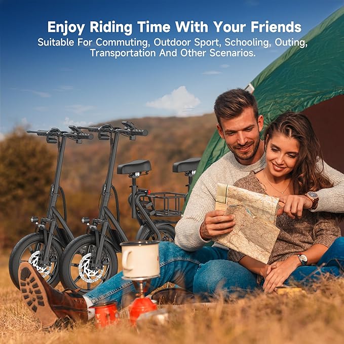 WERHY Electric Scooter, 8.5"/10"/14" Tire, Powerful 350/500W Motor, Top Speed 19/22 MPH, 21-49Miles Max Range, Folding Escooter for Adults & Teens with Dual Braking