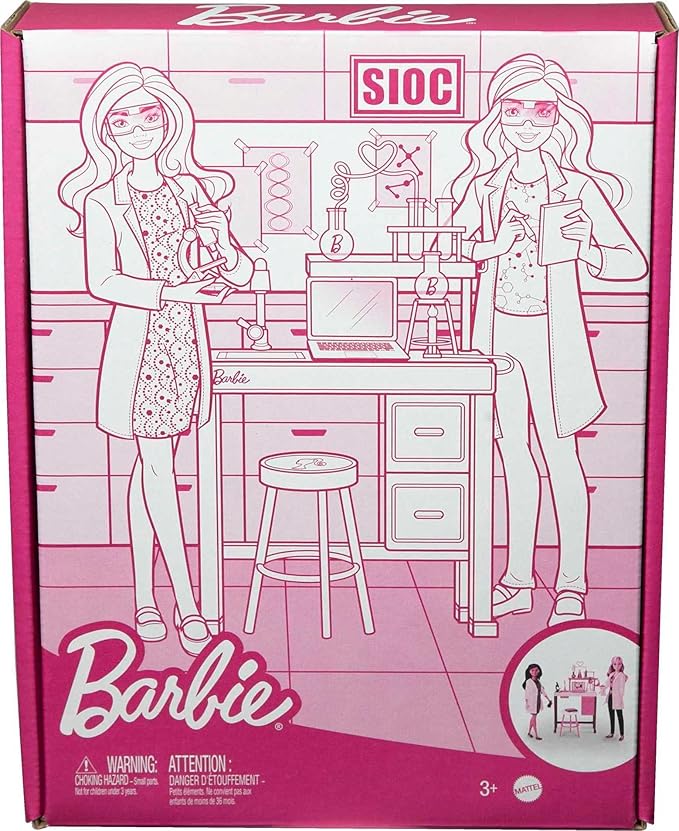 Barbie Careers Playset, Science Lab with 2 Scientist Fashion Dolls, Bench & 10+ Accessories (Amazon Exclusive)