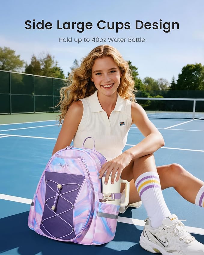 Sucipi Tennis Bag for Kids, Professional Youth Tennis Bag Backpack, Tennis Racket Bags for Women, Tennis Gifts for Boys Girls